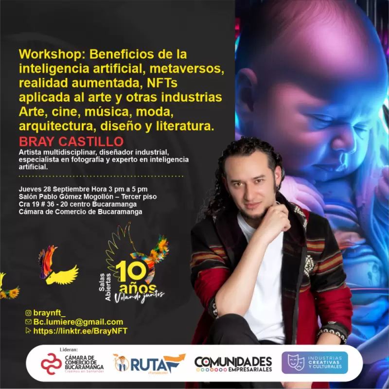 Workshop: Beneficios de la Inteligencia Artificial, metaversos, realidad aumentada, NTFs aplicada al arte y otras industrias