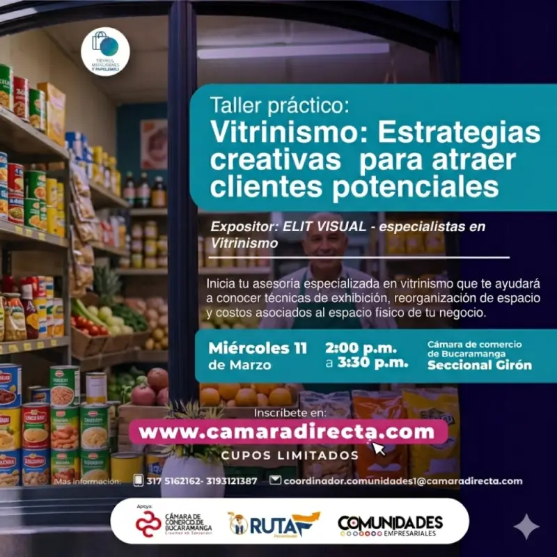 Taller práctico: Vitrinismo: Estrategias creativas para atraer clientes potenciales - Girón