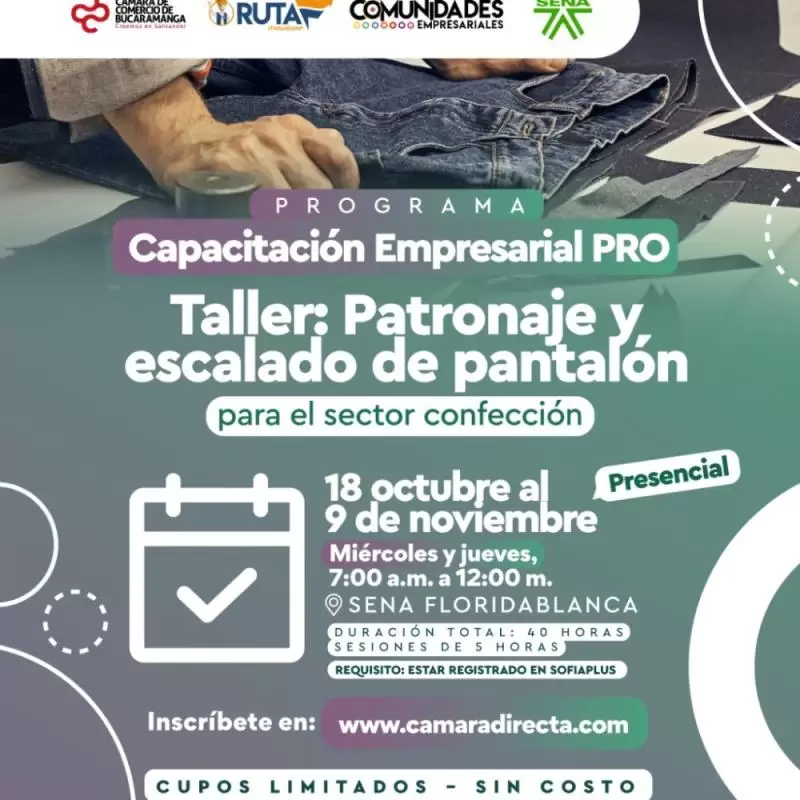 Taller Capacitación Empresarial Pro Patronaje y escalado de pantalón