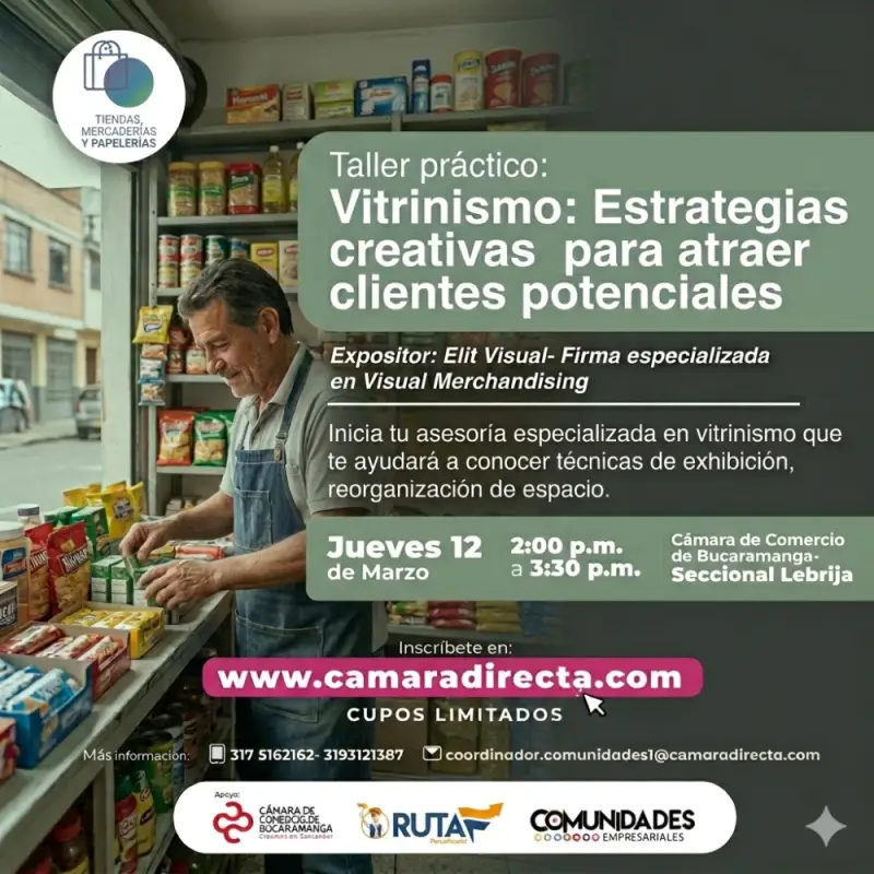 Taller práctico: Vitrinismo: Estrategias creativas para atraer clientes potenciales - Lebrija