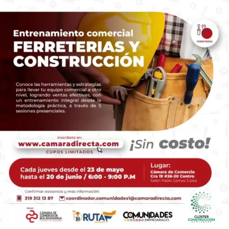 ¡Es el mes de los ferreteros y nuestros empresarios Ruta F  lo saben! Obtén SIN COSTO entrenamiento comercial para tu negocio