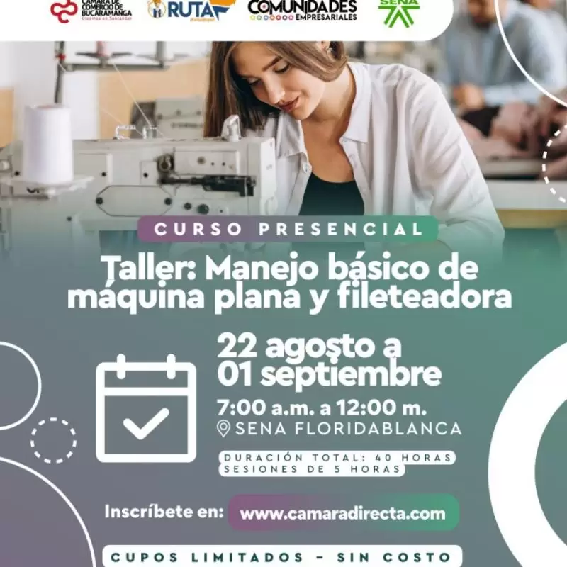 TALLER: MANEJO BÁSICO DE MÁQUINA PLANA Y FILETEADORA 🧵🤩