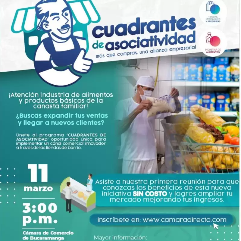 🌟 ¡Empresari@ de la Industria de Alimentos en Floridablanca y Piedecuesta conoce más sobre los Cuadrantes de Asociatividad! 🌟