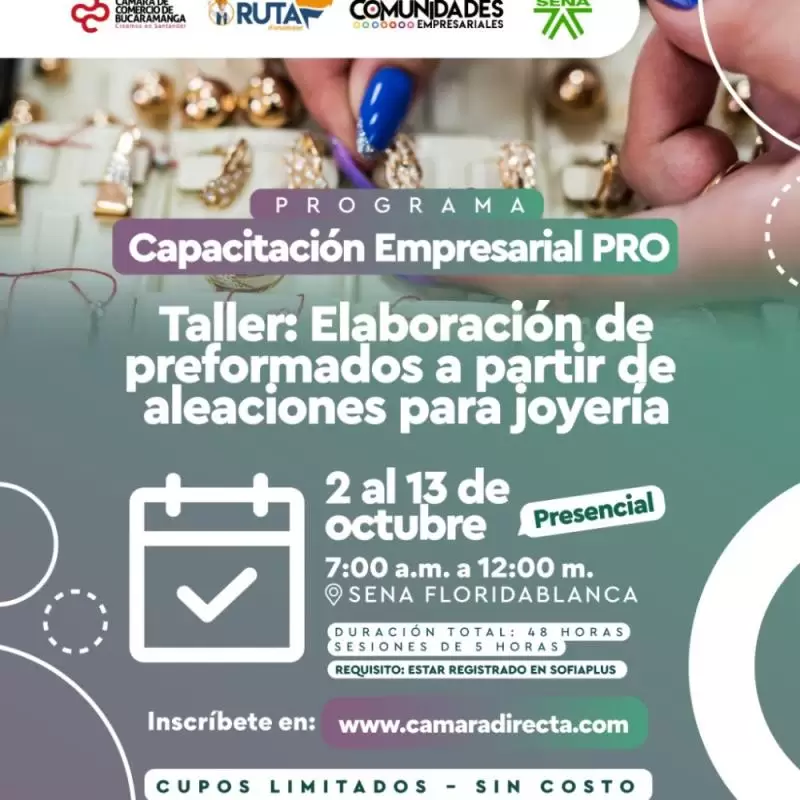 Taller: Elaboración de preformados a partir de aleaciones para joyería 💍 💎