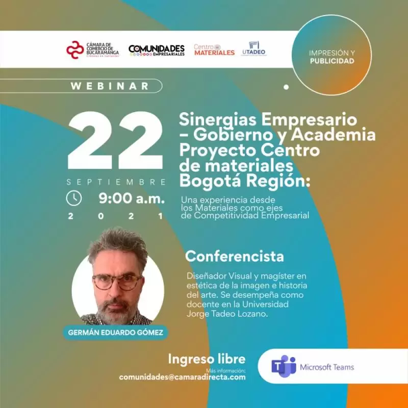 Sinergias Empresario -Gobierno y Academia proyecto centro de materiales Bogotá región